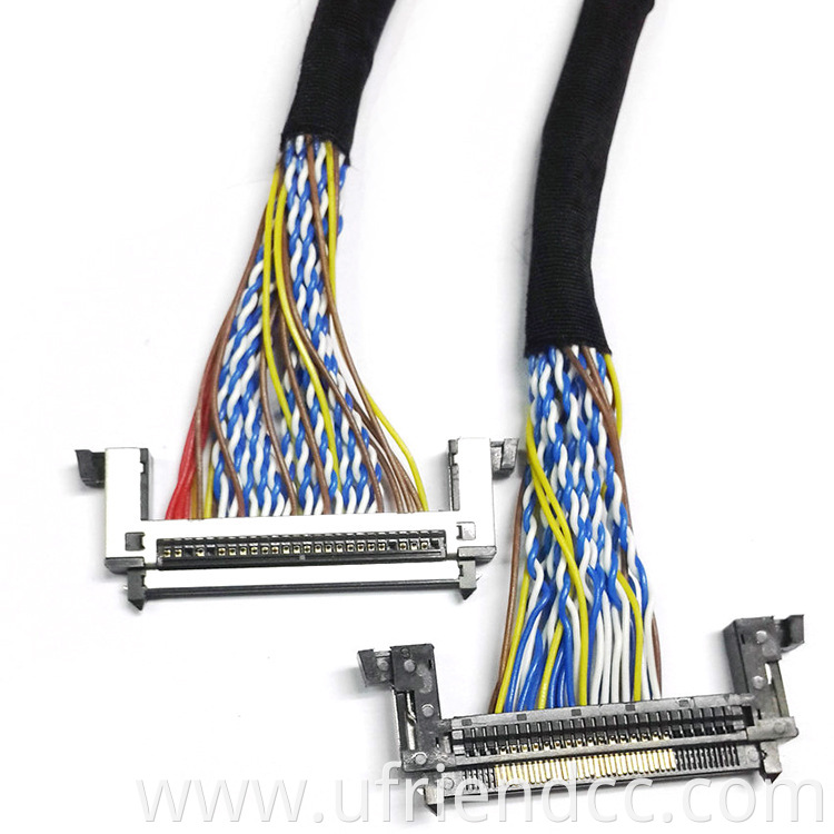 custom 20 30 40 50 pin lcd panel display lvds cable